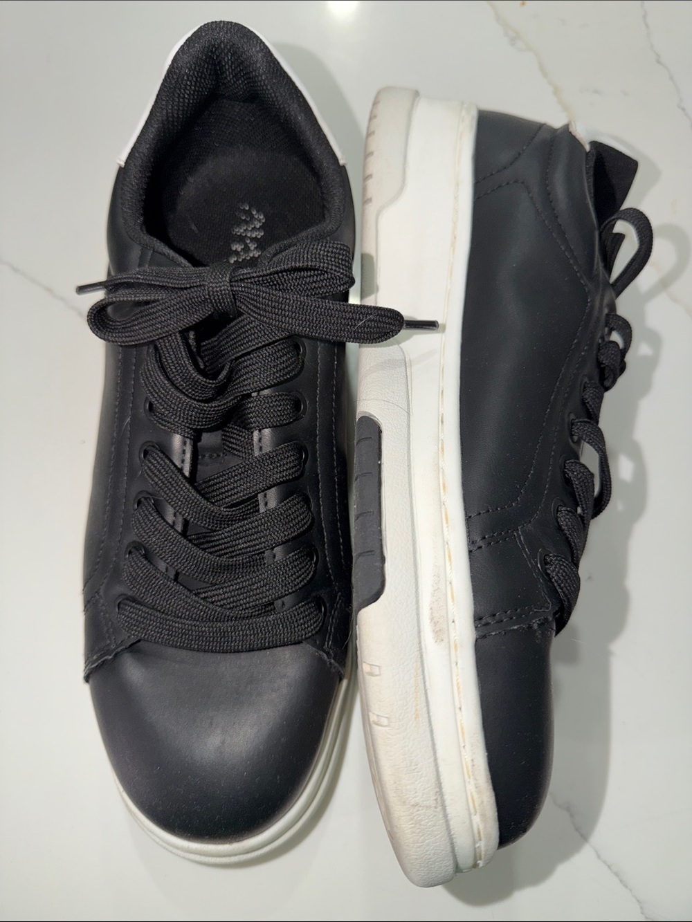 Zara Black Low-Top Sneakers with White Soles